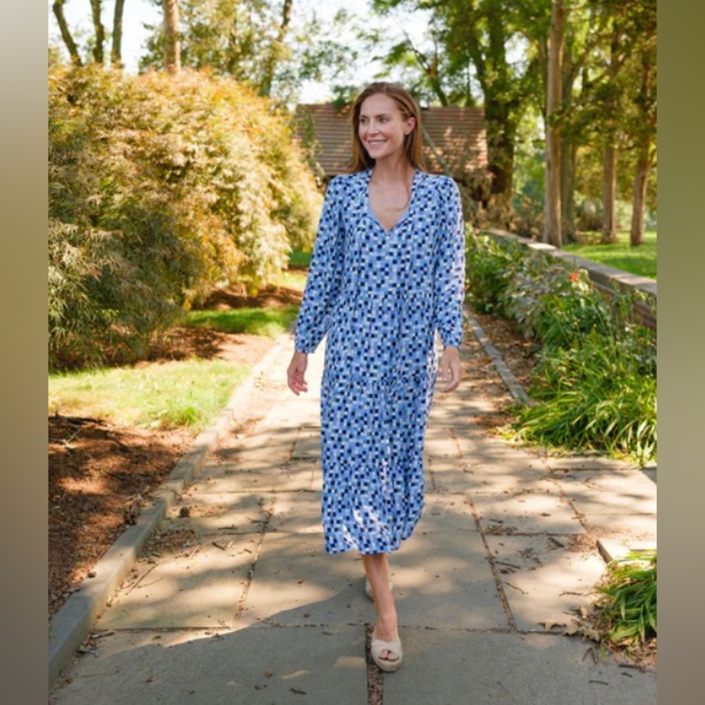 Fall floral print stands out in this chic and easy midi dress silhouette NWT - Picture 5 of 5